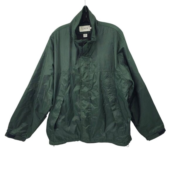 J.Crew Windbreaker Oarsman Jacket Mens M 90s Y2K Full Zip Nylon Rain Coat Anorak - Picture 2 of 16